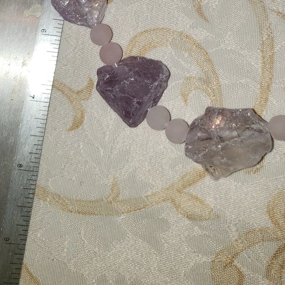 Handmade Purple Quartz Raw Rock Necklace! - Picture 8 of 9
